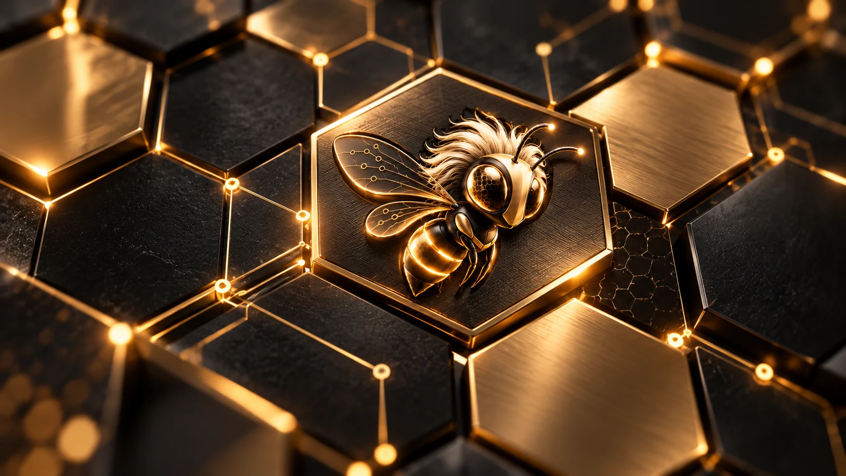 Goldene Waben als Symbol vernetzter Agenten